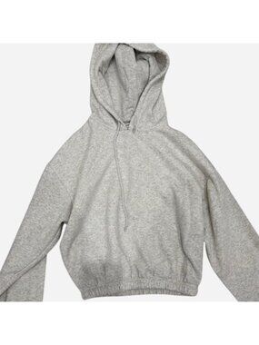 Grey Bershka cropped hoodie